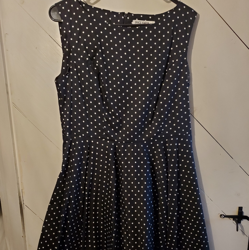 GRACE KARIN BoatNeck Sleeveless 50s Dress